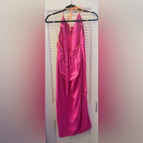Free People Summer In Capri Midi Dress in Vacay Pink Combo size S - Picture 4 of 6